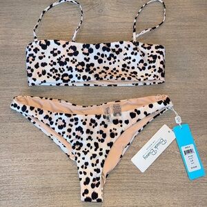 Beach Bunny bikini, animal print, Size Large Brand New! Bikini Set